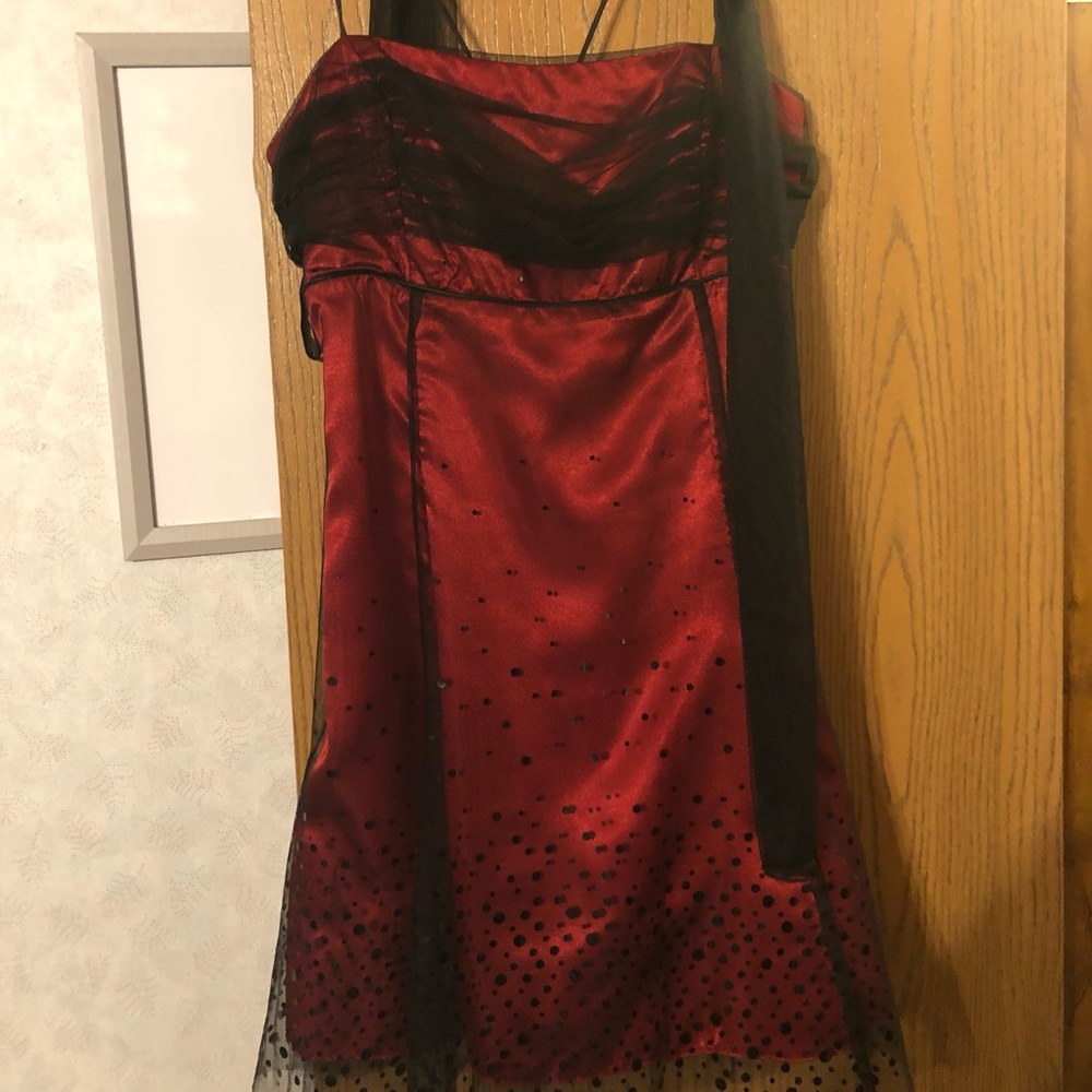 Red and black dress